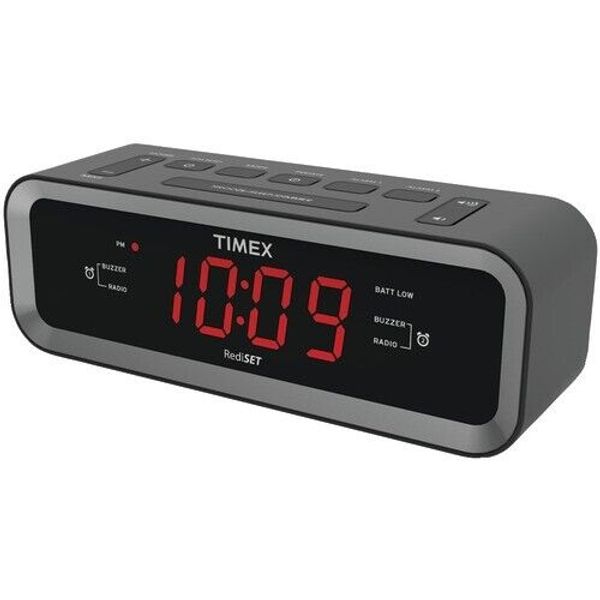 Timex Dual Alarm AM/AF Radio Buzzer LED Display USB Charge Port - T236