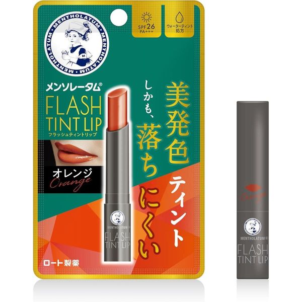 Rohto Pharmaceutical Mentholatum Flash Tint Lip 2.0g Orange Fragrance-free Lip Chapped Moisturizing Dryness Tinted Lip Lip Balm