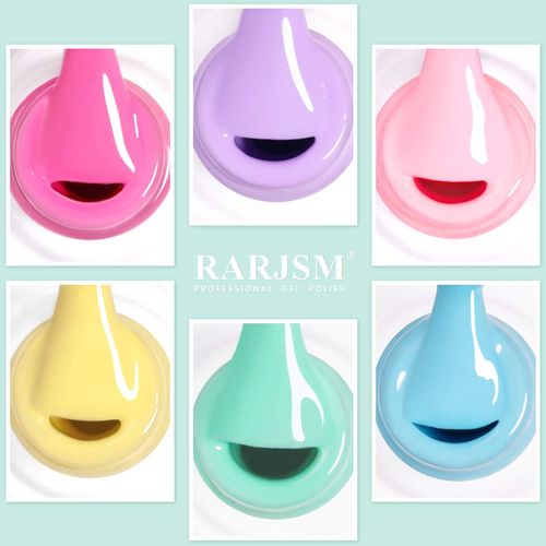 RARJSM Pastel Gel Nail Polish Kit,Macaron Colors Gel Nail Polishes Pink Purple Yellow Green Blue Nail Polish Set, 6PCS 7.5ML Spring Summer Color Nail Polish,Curing Required,Nail Art Gift Kit