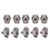 10pcs 4mm 304/A2 Stainless Steel Wire Rope Simple Grip Cable Clamp
