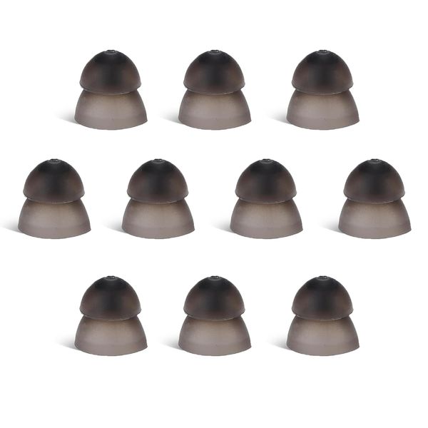 10pcs Hearing Aid Domes Earbud Tips,Silicone Ear Tips Double Layer Closed Type Domes,Hearing Aid Domes,8mm Double Layer Closed Type Washable Anti Static Ear Tips for Seniors(Black)