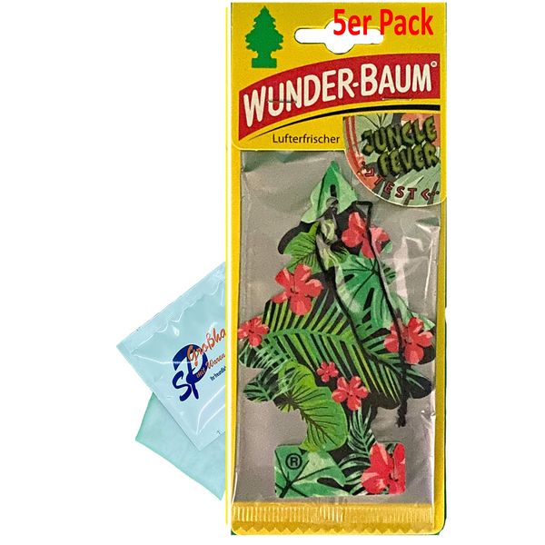 WUNDER-BAUM 5 Stück Jungle Fever Lufterfrischer Duftbaum Wunderbaum Original