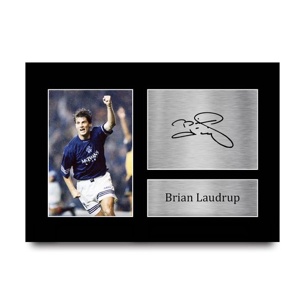 HWC Trading A4 Brian Laudrup Rangers Gifts Printed Signed Autograph Picture for Fans and Supporters - A4