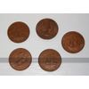 Set of 5 old English ha'pennies