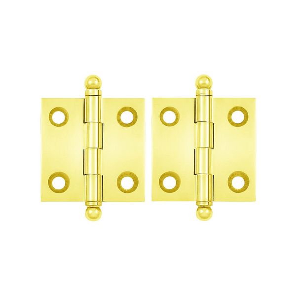 Deltana CH1515CR003 - One Pair of Solid Brass 1 1/2" x 1 1/2" Cabinet Hinges with Ball Tips in PVD