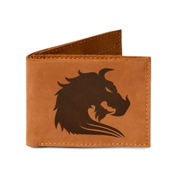 Men's Tribal Horse -18 Handmade Natural Genuine Pull-up Leather Wallet MHLT_03