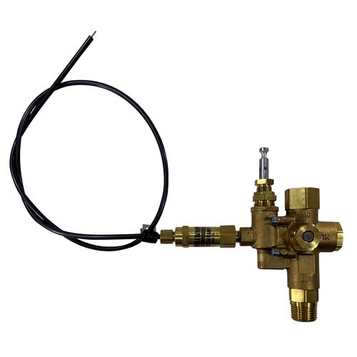 1/2" NPT Top Inlet Unloader Pilot Check Valve All in One, plus Throttle Control Cable for 6.5HP Gas air Compressors and Below (140-175 PSI, 36" Throttle Control Cable & Unloader Valve)