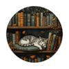 Book Bookshelf Library Cat Fall Autumn Bookish PopSockets Adhesive PopGrip
