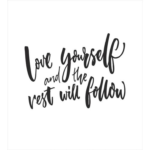 Ambesonne Saying Duvet Cover Set, Love Yourself and The Rest Will Follow Phrase Wisdom Words, Decorative 2 Piece Bedding Set with 1 Pillow Sham, Twin Size, Charcoal
