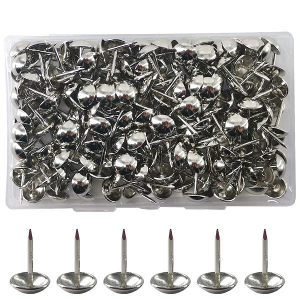 Yosawo 200Pcs Furniture Decorative Tacks Upholstery Tacks Pins Thumb Tack Stud Tacks Push Pins（Silver）