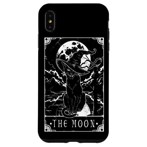 iPhone XS Max Tarot Card Crescent Moon And Black Cat Witch Hat Halloween Case