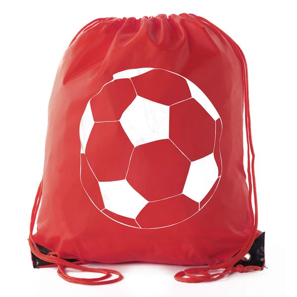 Mato & Hash Soccer Party Favors | Soccer Drawstring Backpacks for Birthday Parties, Team events, and much more! - 3PK Red CA2500SOCCER S1