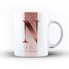 Personalised Marble/Pattern Mug. 7. Rose Gold Initial and Name on Sparkle Stripe