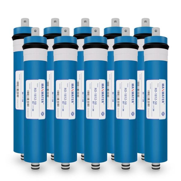 10 Pack 50 GPD Membrane Reverse Osmosis Max Water Filter Universal RO System
