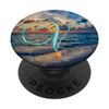 V Teal Beach Ocean Waves Sand Sunset Monogram Initial Letter PopSockets Swappable PopGrip