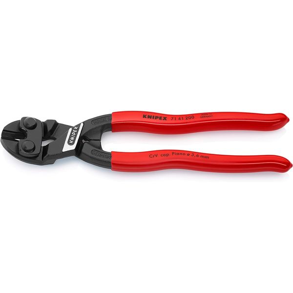 Knipex CoBolt® Compact Bolt Cutter black atramentized, plastic coated 200 mm (self-service card/blister) 71 41 200 SB