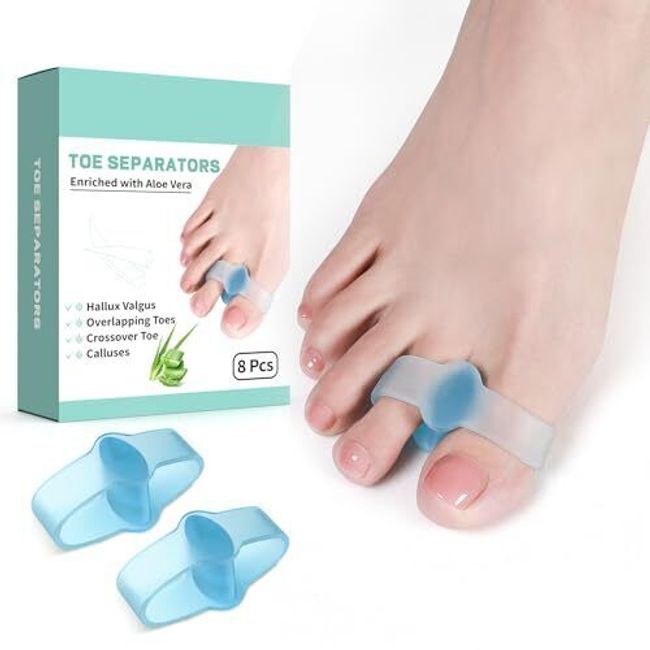 8 Pcs Gel Toe Spacers for Hammer Toe Bunion Corrector for Women Men Toe Separ...