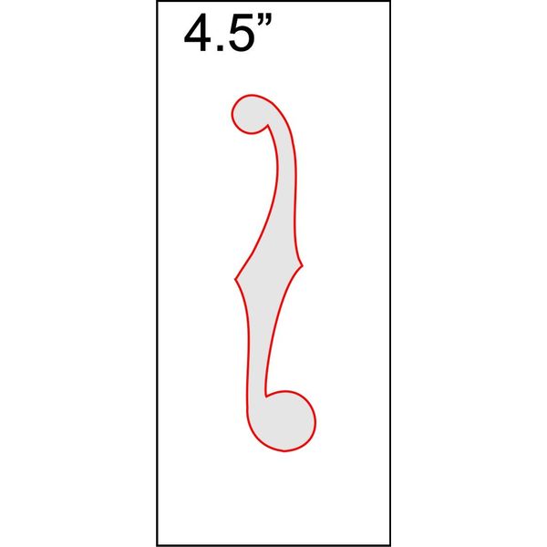 F-Hole Routing Template - 4.5" Sharp