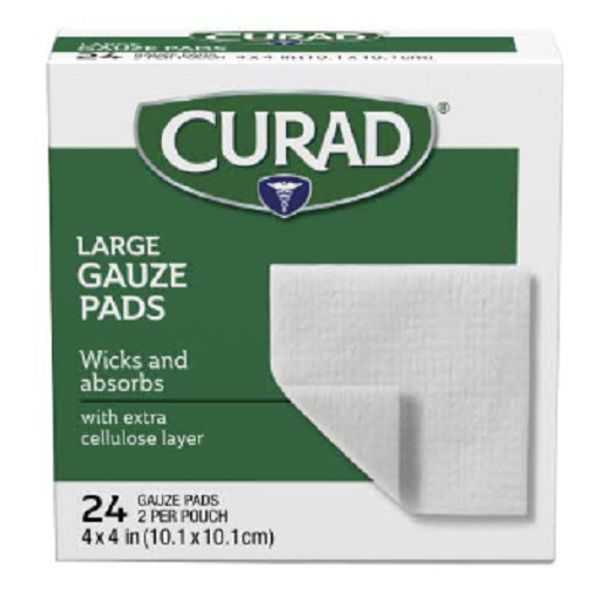 Curad Sterile Large Gauze Pads, 4"x4", 24 Count 080196305035VL