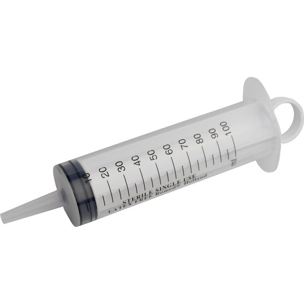 Romed Wound and Bladder Syringe 100 ml, 1 Piece, 3-Piece Sterile Packaged Disposable Syringe