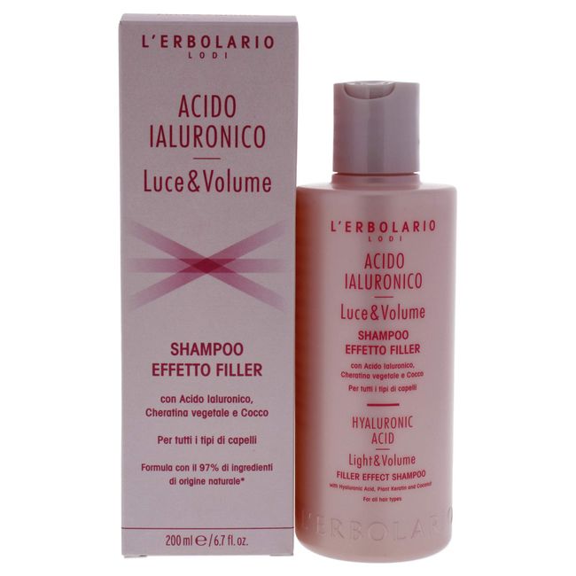 Hyaluronic Acid Light and Volume Shampoo by LErbolario for Unisex - 6.7 oz Shampoo