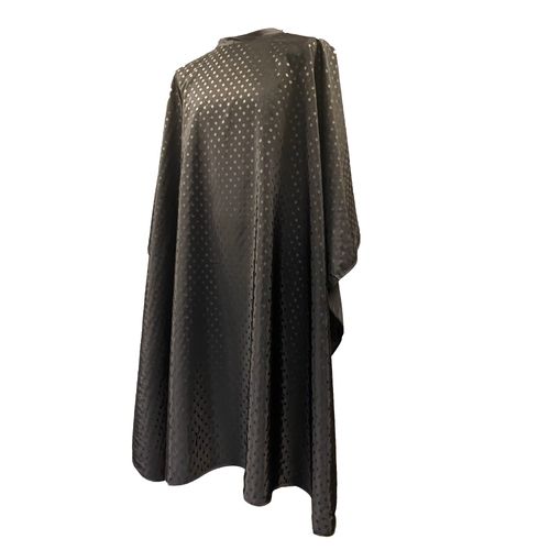 Kobe Professional Hairdressing Black Polka Dot Shimmer Gown - Water Resistant Salon Cape with Adjustable Neck