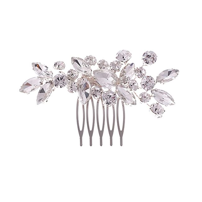 Braut Hochzeit Haarkamm Kristall Haarschmuck, Braut Haarkämme Silber Braut Haarteile Kristall Kopfschmuck Hochzeit Haarschmuck für Frauen und Mädchen (Silber)