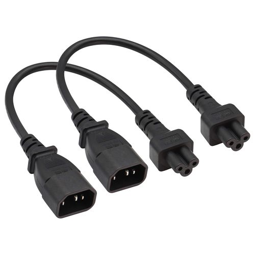 AAOTOKK IEC 320 C14 to C5 Power Adapter Cable, 10A 125V IEC 3-Pin Male to Mickey Mouse 3-Pin Female Power Supply for Mickey Mouse Laptop Converter (30 cm)