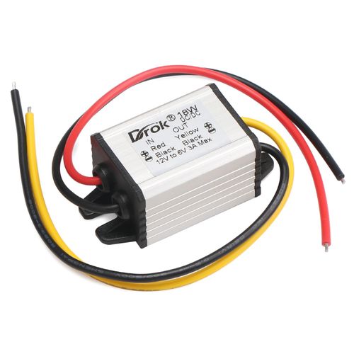 DROK DCDC Waterproof Buck Voltage Regulator DC12V-6V/3A 9-22V-6V High Efficiency Car Power Converter Buck Voltage Module Power Supply