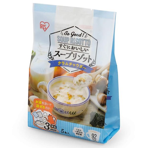 Iris Ohyama Soup Risotto Retort Soup, Clam Chowder, 4.2 oz (120 g) x 5 Servings, Pack of 1