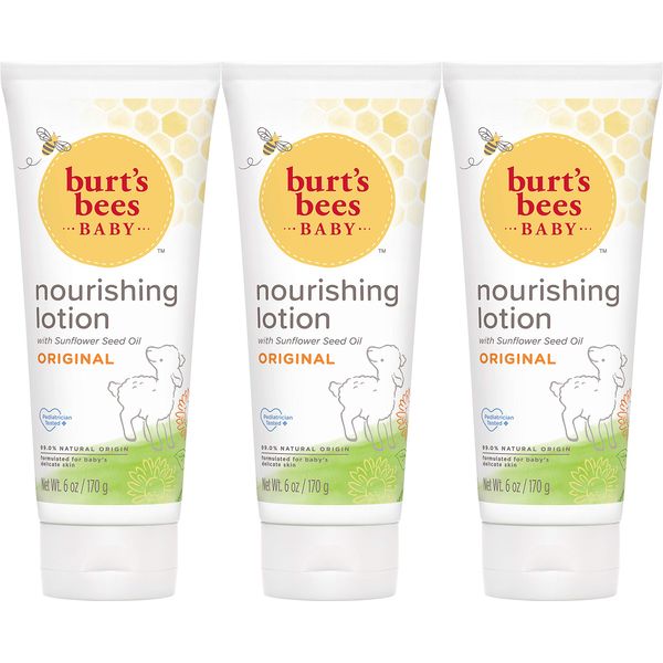 Burt's Bees Baby Nourishing Lotion, Original Scent Baby Lotion - 6 Ounce Tube - Pack of 3