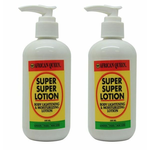 African Queen Super Super Lotion for Body Lightening&Moisturizing 8 Oz Pack of 2