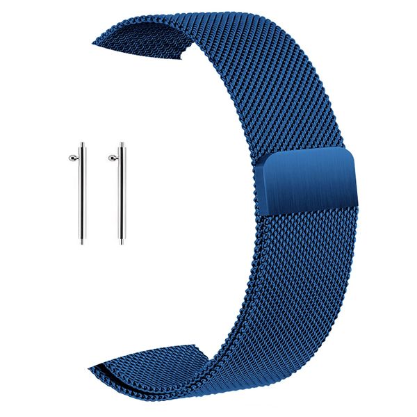 [22mm Blue] Watch Straps,Replacement Stainless Steel Metal Mesh Band,Quick Release Watch Strap Metal Bolt,Smart Watch Wristbands for Men Women