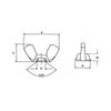 M6 Wing Nut - A4 Stainless Steel DIN315 Pack Size : 8