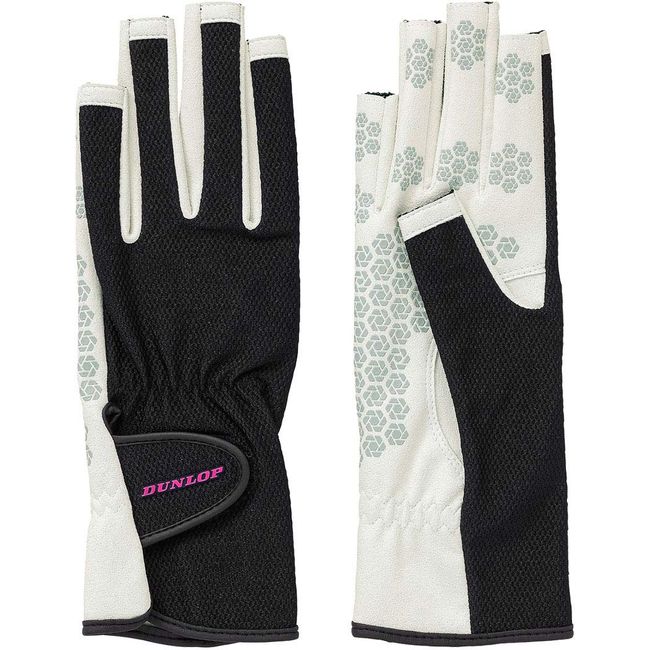 Dunlop TGG0136W Tennis Gloves Both Hands Set, Black (900) M