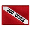 200 DIVES - EMBROIDERED SCUBA DIVING FLAG PATCH IRON-ON DIVE EXPERIENCE EMBLEM