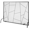 VEVOR 35.6"x28.4" Fireplace Screen 1-Panel Iron Mesh Spark Guard Modern