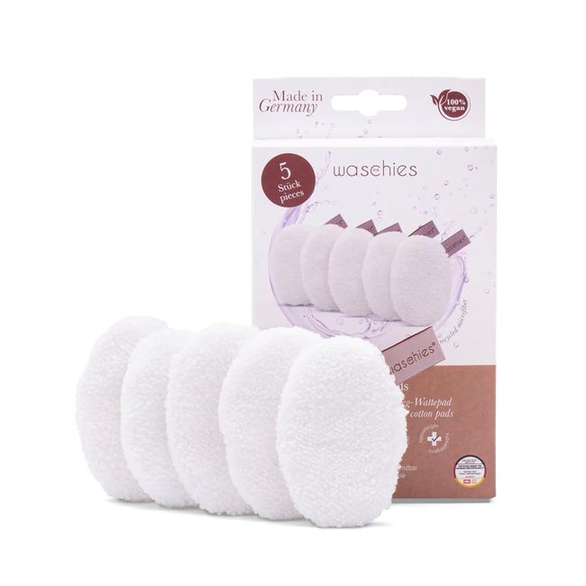 waschies Toner Pads, perfekt zum Auftragen von Gesichtswasser, Tonics und Seren, wiederverwendbar, anti-baktieriell, nachhaltig, 5er Set - Größe 8 cm x 5 cm