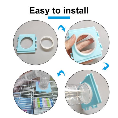 WishLotus Hamster Tunnel Pipe Fittings, 4pc 2.3 Inches Cage Tunnel Connector, External Interface Accessories Module (Blue, 2pc)