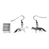 Fox Earrings Miniblings Foxes Silhouette Shadow Silver