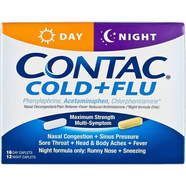 Contac Cold + Flu, Runny Nose, Sneezing, Combo, 28 Caplets