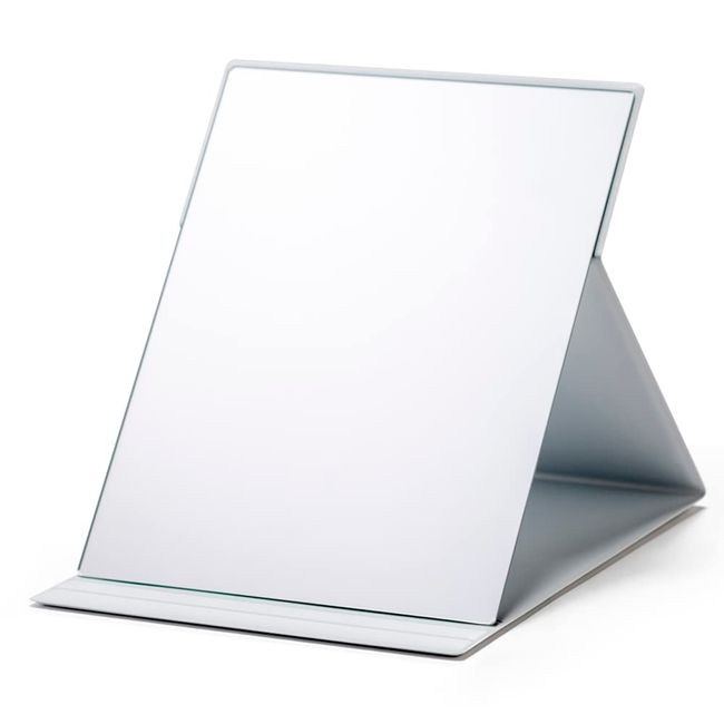 HORIUCHI MIRROR [Makeup Professionals' Favorite Mirror and Easy to Use] Folding Mirror, Makeup Mirror, Tabletop Stand, Freely Adjustable Angle, Compact, Portable, Travel, Storage, Convenient, Wide, Clear, Beautiful, Large, White, Made in Japan