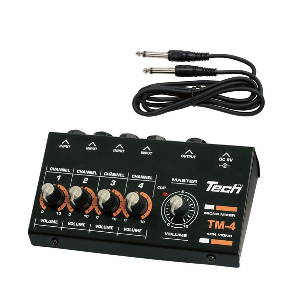 TECH 4ch TM-4 Micro-mixer with 1 x 4 ft cable