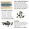 PENGLIN 1400Pcs 6 Values Electronics Component Assortment Kit，Electrolytic Capacitor, LED Diode, Common Diode, Resistor, Ceramic Capacitor, Transistor Component for Arduino, Electronic DIY Project