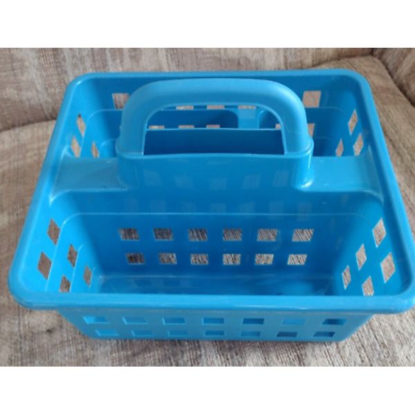 Plastic Shower Caddy Basket with 3 Compartments, Portable A Style-Teal