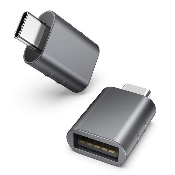 Syntech USB-C auf USB Adapter (2 Stück) USB-C auf USB 3.0 Female Handy-OTG-Adapter, Thunderbolt 4/3 auf USB 3.0 Kompatibel mit iPhone 15 Pro Max MacBook Pro Air 2023 iPad Mini iMac Surface und mehr