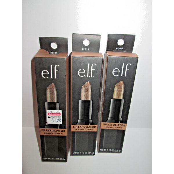 Lot 3 ELF Brown Sugar Lip Exfoliator .12 oz Full Size New Boxed