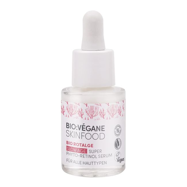 BIO:VÉGANE SKINFOOD Bio Rotalge Super Phyto-Retinol Serum - Slow Age Serum mit Phyto-Retinol Bakuchiol ohne Duftstoffe - 15ml