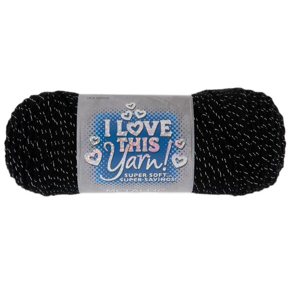 Hobby Lobby Black Sparkle Metallic I Love This Yarn