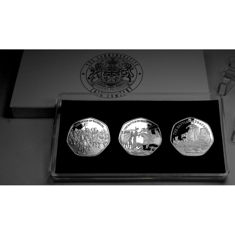 The Commemorative Coin Cased Trio of FAMOUS BATTLES Silver ...